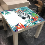 P&otilde;hjamaade Zebra lauakleebised kleebised veekindlad PVC m&ouml;&ouml;bli kleebised laua seinamaalingud kunst Kodukaunistus 55X55CM 55x55cm