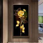 Must kuldne roosi&otilde;is liblikas abstraktne plakat P&otilde;hjamaade kunsti taime l&otilde;uendimaal Moodne seinapilt elutoa sisekujunduseks 40x80cm