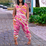 (Qunide) Naiste vabaaja gradientv&auml;rviga lipsuga varrukateta taskutega &uuml;likond S kuum roosa v&auml;rv