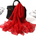 &Uuml;hev&auml;rviline siidist sall Fashion Sallid m&auml;hkivad pikad kerged r&auml;tikud naistele, 160*50cm punane