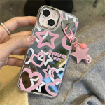 Ins Korea Cute Glitter Y2k Star ripatsiga peegeltelefoni &uuml;mbris iPhone 14 13 12 Pro Max jaoks Lovely Couple p&otilde;rutuskindel pehme kate Funda For iPhone 12Pro Max