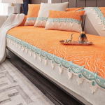 Four Seasons universaalsed diivanikatted Solid pitskaunistusega Diivanipadi elutuba Kodu Libisemiskindlad Diivanid Pehmend &otilde;&otilde;nestatud &auml;&auml;ris 70*70 beež