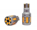 2tk LED pirn W16W, T15 12-24V 100% CAN oranž tugev, viga pole