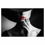 Moodne t&uuml;drukute &otilde;limaali pilt ja prindid elutoa kaunistamiseks Elegantne daam, punased huuled plakat seinakunst, l&otilde;uendimaal 20x30cm