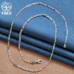 925 Sterling h&otilde;be 16/18/20/22/24/26/28/30 tolli 4mm klassikalise ketiga kaelakee ehted 40cm