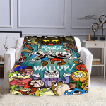 Cuphead Anime Prindiga Tekk Lastele Soe Ilus Tekk Flanell Pehme ja Mugav Tekk Kodu Reisimine S&uuml;nnip&auml;evakingitus 100x150cm