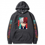 Anime Figure My Hero Academia Hoodie Shoto Todoroki Graafiline pikkade varrukatega meeste kampsun, Pullover Unisex Uued &uuml;lisuured t&auml;navar&otilde;ivaste kapuutsid S tumehall v&auml;rv