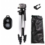 Kerge kaamera statiivi telefonialuse hoidik Kaasaskantav lauaarvuti mobiiltelefoni statiiv iPhone'i jaoks Canon Sony Nikon Video Camera Para 110cm must
