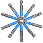 10 tk magnetilised kruvikeeraja otsikud, 50 mm libisemisvastase kuuskantvarrega PH2 rist 1/4 elektrilise puuriga k&auml;sipuuri jaoks