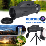 100x Nigh Vision Bak4 Prism Hd Zoom monokulaarne veekindel teleskoop statiiviga matkamiseks v&auml;ljas must