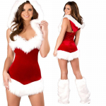 S&uuml;gistalvised j&otilde;ulukleidid uusaastafestivali naiste balli pidu kleit Cosplay seelik punane Solid Christmas Seksikad kost&uuml;&uuml;mid &uuml;likond free size