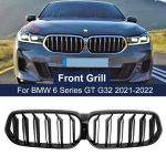 Front Center Hood Kidney Grill for BMW 6 series GT G32 -2022 Auto Bumper Kidney Grills Gloss Black Replacement black
