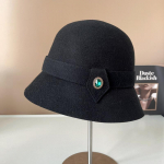Prantsuse elegantne Austraalia villane &auml;mbrim&uuml;ts naiste mood ehetega silinder Soe viltk&uuml;bar vintage valamum&uuml;ts 56-58cm must