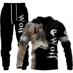 Wolf 3D tr&uuml;kitud kapuutsiga riided &uuml;likond p&uuml;ksid &uuml;likond meeste kevad- ja s&uuml;gise vabaaja kampsun Pullover meeste dressikomplekt mood meeste jaoks XXL