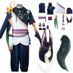 Tighnari Cosplay Kost&uuml;&uuml;m M&auml;ng Tighnari Cosplay Kost&uuml;&uuml;m &Uuml;htne Parukas Aksessuaar Saba &Uuml;likond Halloweeni Peo R&otilde;ivad L-(Suit+wig+tail)