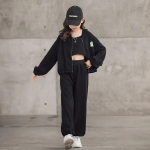 Moodsad t&uuml;drukute komplektid, laste teismelised, suured lapsed, kevad-s&uuml;gis, vaba sportlik kolmeosaline &uuml;likond kapuuts + vest + p&uuml;ksid 150