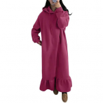 Naiste maksikleit &uuml;hev&auml;rviline riietus, elegantne, voldid, n&ouml;&ouml;r Maxi dressipluus, p&auml;ikesekleit koosviibimiseks M roosa punane v&auml;rv