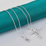 URMYLADY 925 Sterling Silver Cross AAAAA tsirkoonist ripatsiga kaelakee naistele pulmakihluse moeehted 45cm