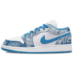 Air Jordan 1 Low GS Pesusinise Denimiga Laste Tossud Valge Hollandi Sinine DM8947-100 35.5