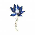 Kaelarihm Pross P&auml;rli imitatsioon Kingitus Tugev Stiilne Sinine Lillekujuline Pross Riided Kaunistused Ehted Aksessuaarid sinine