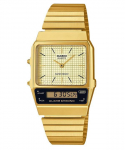 Casio Vintage analoog digitaalne kullatud iooniga kaetud roostevabast terasest beež sihverplaadiga kvarts AQ-800EG-9A unisex k&auml;ekell beež