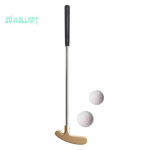 Minigolfi putteriklubi komplekt &ndash; roostevabast terasest, TPR-k&auml;epide, parem-/vasakuk&auml;eline, 2 golfipalliga lastele ja t&auml;iskasvanute lauam&auml;ngule