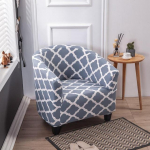 Stretch vanni tooli kate baari&otilde;ppe jaoks, tr&uuml;kitud k&auml;etoe klubi tooli kate, elastne helehall v&auml;rv