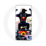 Musta punase ja kollase v&auml;rviga &uuml;mbris Samsung Galaxy A8 Plus vormel 1 Max Verstappeni F1 v&otilde;idus&otilde;itjale