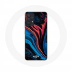 Coque pour Samsung Galaxy A13 4G / A13 4G Lite Texture abstraite bleu noir rouge