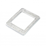 Car Console clock watches time decoration ring cover sticker For Mercedes Benz C Class W205 E W213 CLS S W222 W221 Class Silver-Square