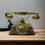 18,4 cm Messing Telefon, T&ouml;&ouml;tav Telefon, Ketasvalikuga Telefon, Lauatelefon, Lauaeseme, Maharaja Telefon, Kodu, Kontori Deekor