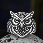 Hulgim&uuml;&uuml;k 316L roostevaba teras Odin Norse Anel Amulet Owl Head Viking Animal S&otilde;rmused meestele Naistele Retro ehted peokink 7