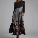 Naiste mood, pikkade varrukatega, p&otilde;hjusliku tr&uuml;kiga suures suuruses kleidid, &otilde;htused pikad kleidid naistele XXXL