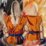 UUS Fashion Dragon Ball Anime naiste/meeste spordikapuutsid 3D multifilmiga prinditud vabaaja COSPLAY kost&uuml;&uuml;m jakk T&otilde;mblukuga dressipluusid 4XL pruun