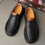 Meeste suures suuruses puhas k&auml;sitsi valmistatud &otilde;mblemine vabaaja kummist nahast kingad pehme tallaga pulmakingad 38-48 38 must