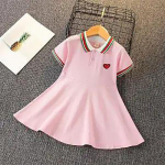 Suvine beebit&uuml;druku vabaajar&otilde;ivaste kleit kirsimahlaga l&uuml;hikeste varrukatega kleit lastele v&auml;ikelaste v&otilde;istluskleidid 120 roosa