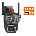 2024. aasta uus EU Ultra HD 12MP PTZ WiFi 6K kolme objektiiviga ekraan kaamera turvakaitse Liikumistuvastus v&auml;litingimustes IP CCTV valve 12MP No Card