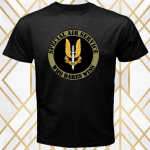 Suurbritannia Briti Sas Special Air Service logo Must Unisex T-s&auml;rk S