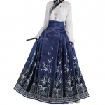 Naiste kleidid Vana-Hiina Traditsiooniline Ming Stiilis Hanfu Pendels&otilde;it Lahe Naiste Kevadsuvi Prindid Hobuse n&auml;o seelik Moodne M tumesinine v&auml;rv