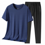 Ice Silk kaheosaline meeste siidist sile elastne suvine l&uuml;hikeste varrukatega vabaaja spordikomplekt XXXL
