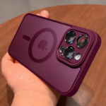 Magnetic Luxury Matte pooll&auml;bipaistev armor p&otilde;rutuskindel &uuml;mbris iPhone 16 15 14 13 12 11 Pro Max Plus jaoks Magsafe'i juhtmevaba laadimiskatte jaoks iPhone 14 veinipunane v&auml;rv