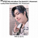 ATEEZ The World EP.1 Movement Soundwave 1. Lucky Draw PVC fotokaart KPOP Mingi