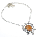 Natural Montana Agate Gemstone Handmade 925 Sterling Silver Necklace 18 k9t27