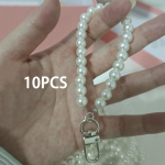 WTEMPO 10tk/komplekt Armsad kullast/h&otilde;bedast imitatsiooniga p&auml;rlid V&otilde;tmehoidjad Loomingulised kott/k&otilde;rvaklapid Dekoratiivsed ripatsid DIY Ehted K&auml;ev&otilde;ru V&otilde;tmehoidja Aksessuaarid 10pcs kuld