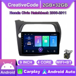 Juhtmeta autoraadio Carplay jaoks Honda Civic luukp&auml;ra 2006-2011 Android Multimeedia Videopleier GPS Navigatsioon WIFI 2+32GB 2+32GB
