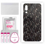 apgo Protective Skin Sticker for the back compatible with Meizu 16s, Wrap Film, Foil, Vinyl - Pattern Carbon Black Pixel