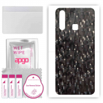 apgo Protective Skin Sticker for the back compatible with vivo U3, Wrap Film, Foil, Vinyl - Pattern Carbon Black Pixel