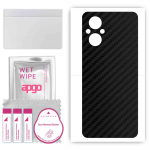 apgo Protective Skin Sticker for the back compatible with OnePlus Nord N20 5G , Wrap Film, Foil, Vinyl - Pattern Carbon Black