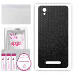 apgo Protective Skin Sticker for the back compatible with ZTE Blade A5 (2019), Wrap Film, Foil, Vinyl - Pattern Black Honeycomb