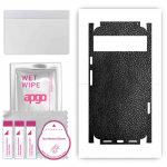 apgo Protective Skin Sticker for the back+sides compatible with Google Pixel 8, Full Wrap Film, Foil, Vinyl - Pattern Black Leather